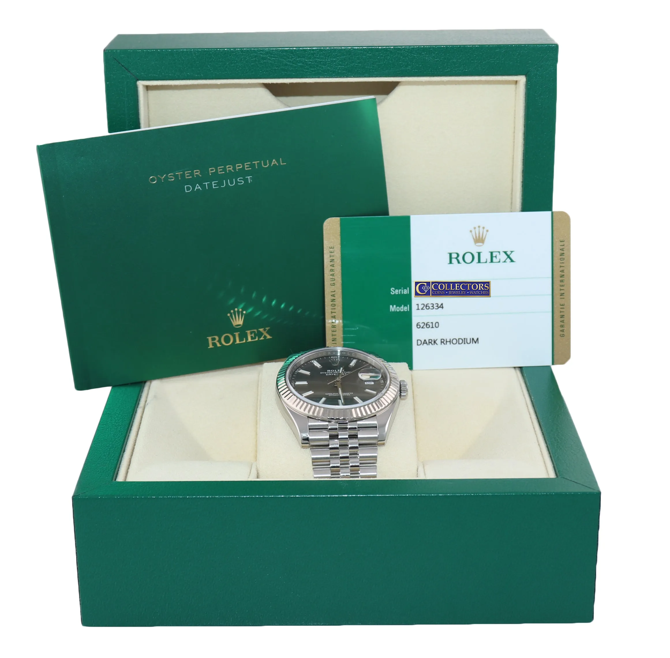 NEW 2020 PAPERS Rolex DateJust 41 Dark Rhodium 126334 Steel 18K Jubilee Watch