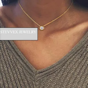 New Diamond Classic Stainless Steel Amazing Necklace Elegant For Women Designer Jewelry Luxury Necklace Women Statement Necklace