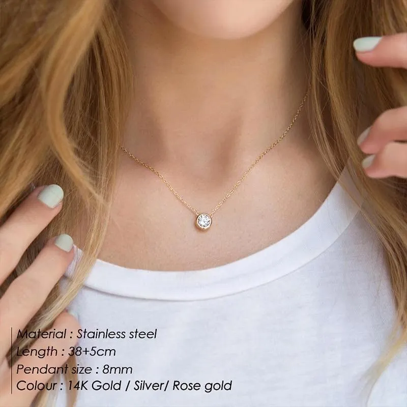 New Diamond Classic Stainless Steel Amazing Necklace Elegant For Women Designer Jewelry Luxury Necklace Women Statement Necklace
