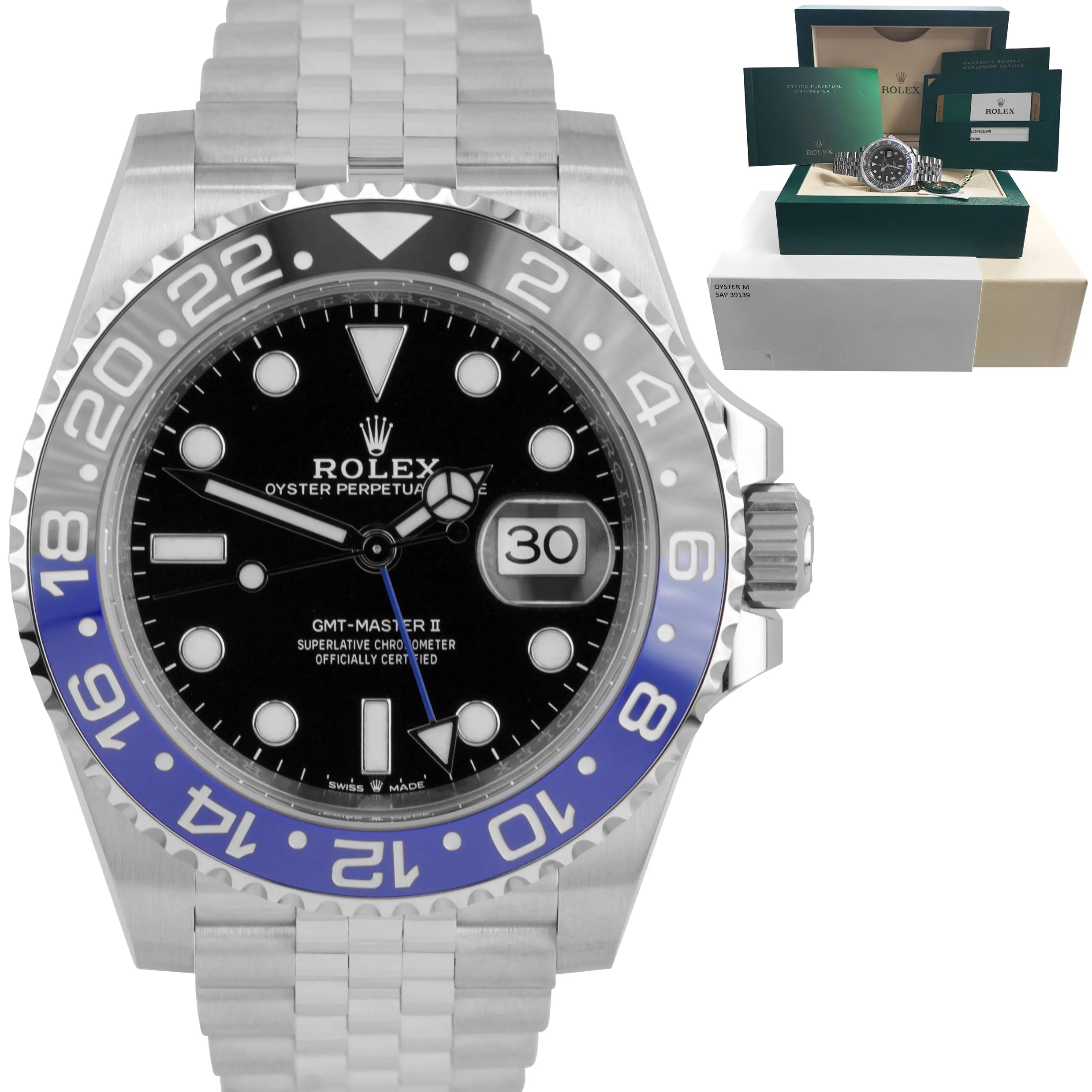 NEW JANUARY 2020 Rolex GMT Master II Batman Black Blue SS Ceramic 126710 BLNR