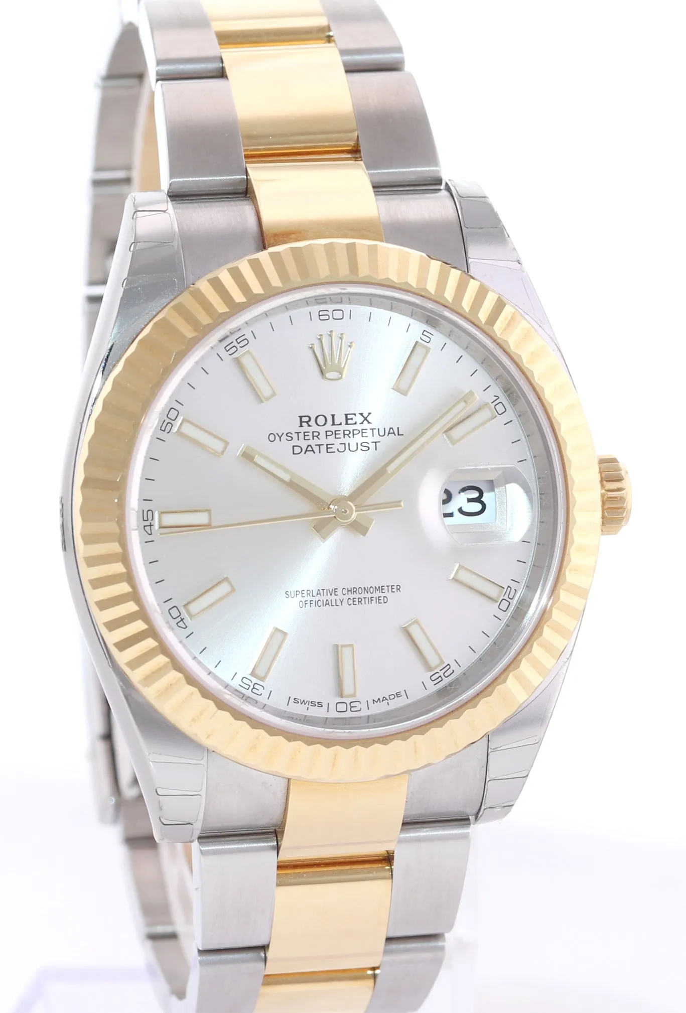 NEW PAPERS Rolex DateJust 41 126333 Two Tone Gold Silver Oyster Watch Box