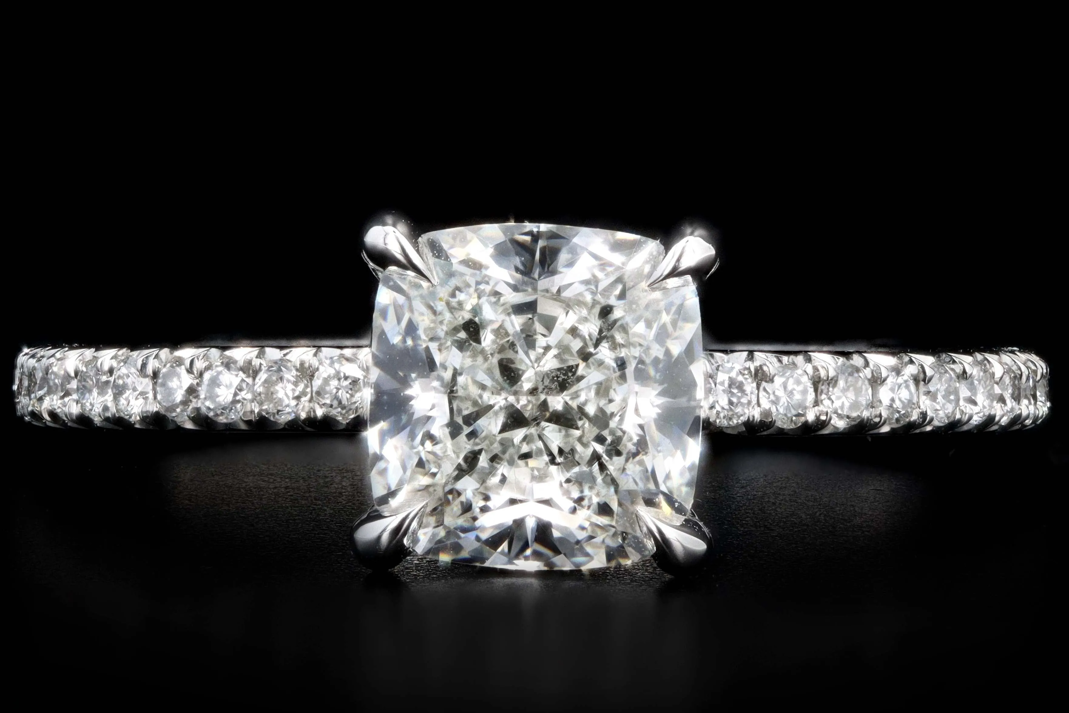 New Platinum 1.60 Carat Cushion Cut Diamond Engagement Ring GIA Certified