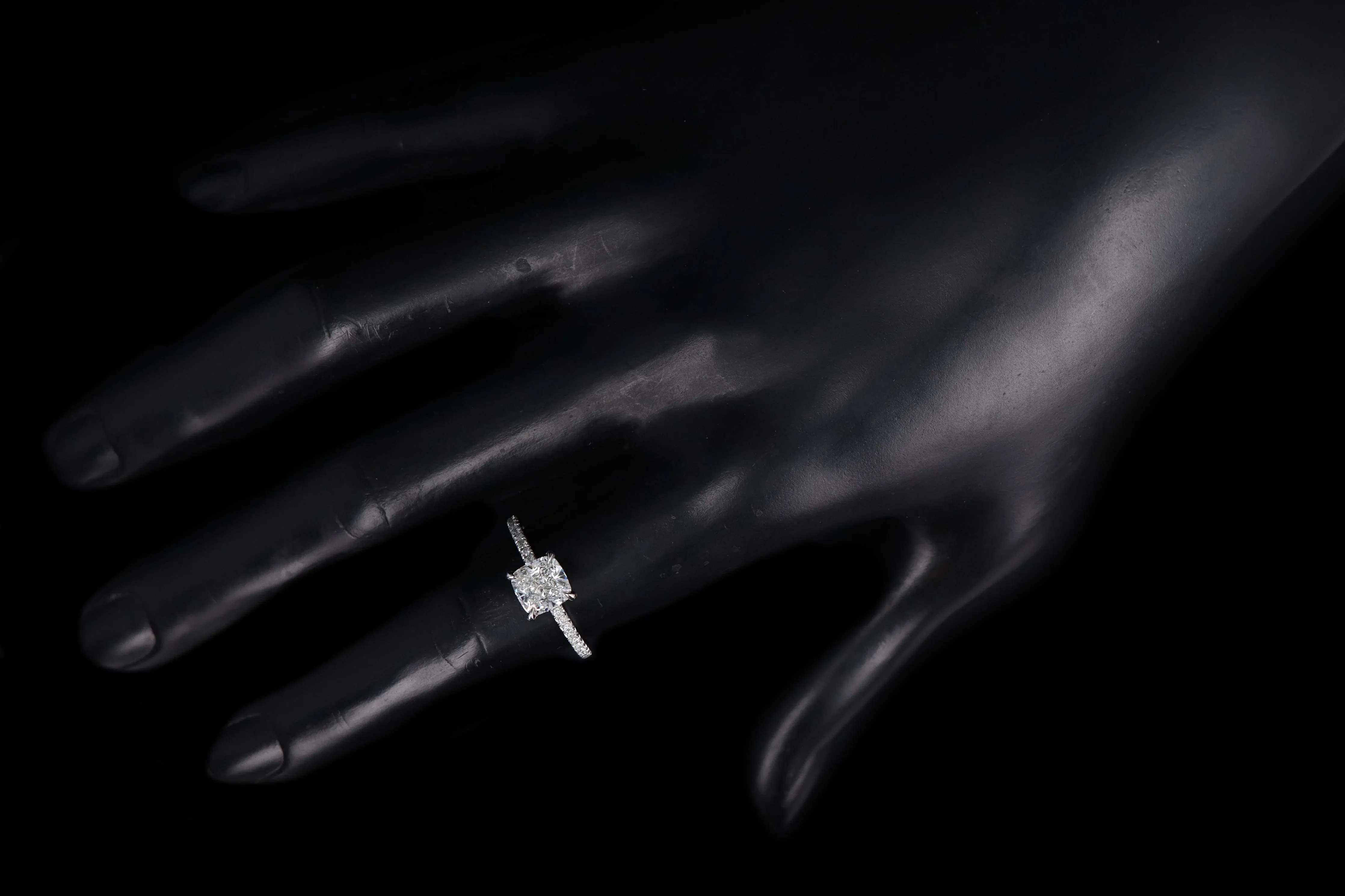 New Platinum 1.60 Carat Cushion Cut Diamond Engagement Ring GIA Certified