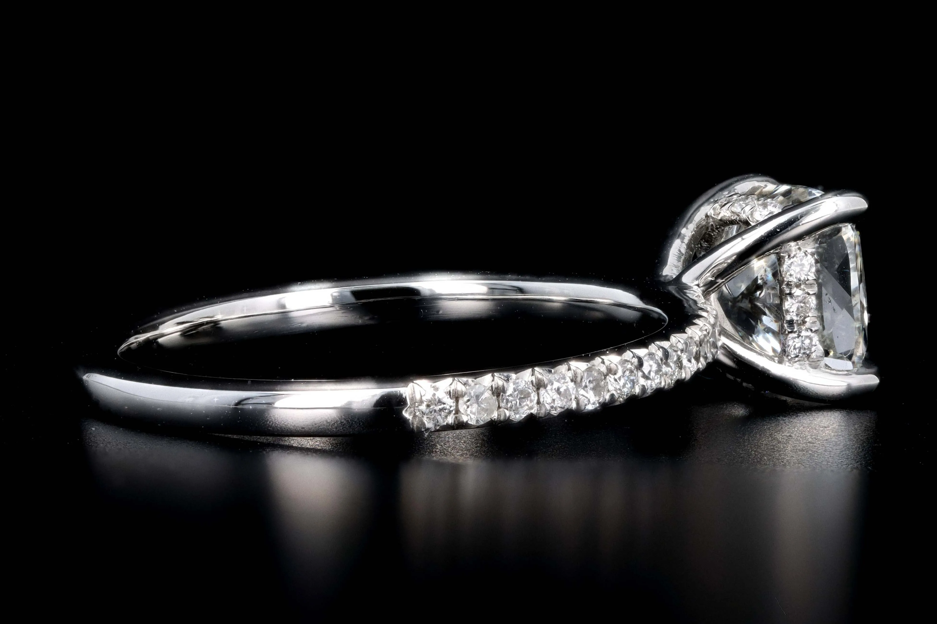 New Platinum 1.60 Carat Cushion Cut Diamond Engagement Ring GIA Certified