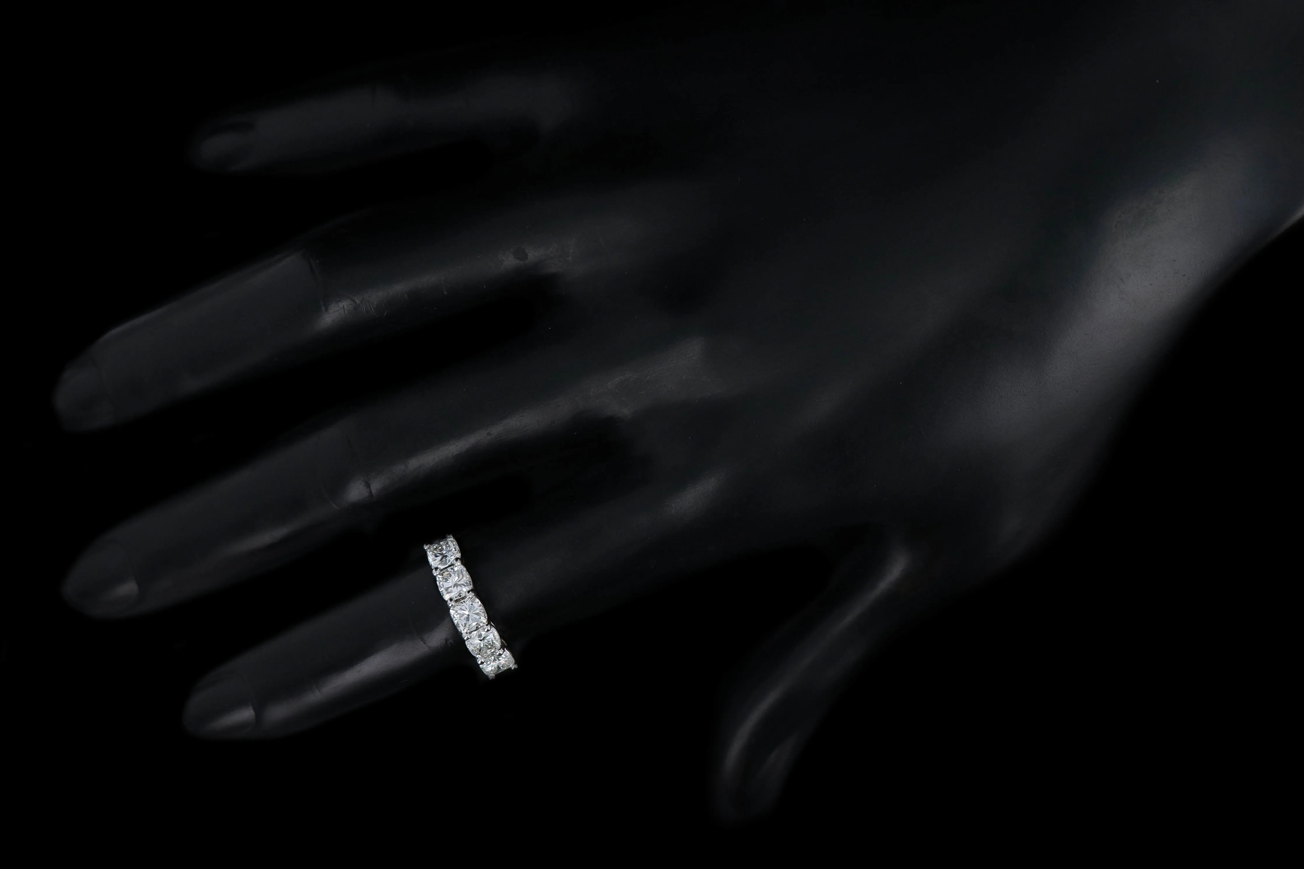 New Platinum 2.05 Carat Cushion Cut Diamond Five Stone Band