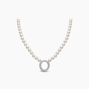 O by Yoko 18K Gold Freshwater Pearl and Diamond Necklace