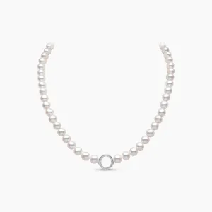 O by Yoko 18K Gold Freshwater Pearl and Diamond Necklace