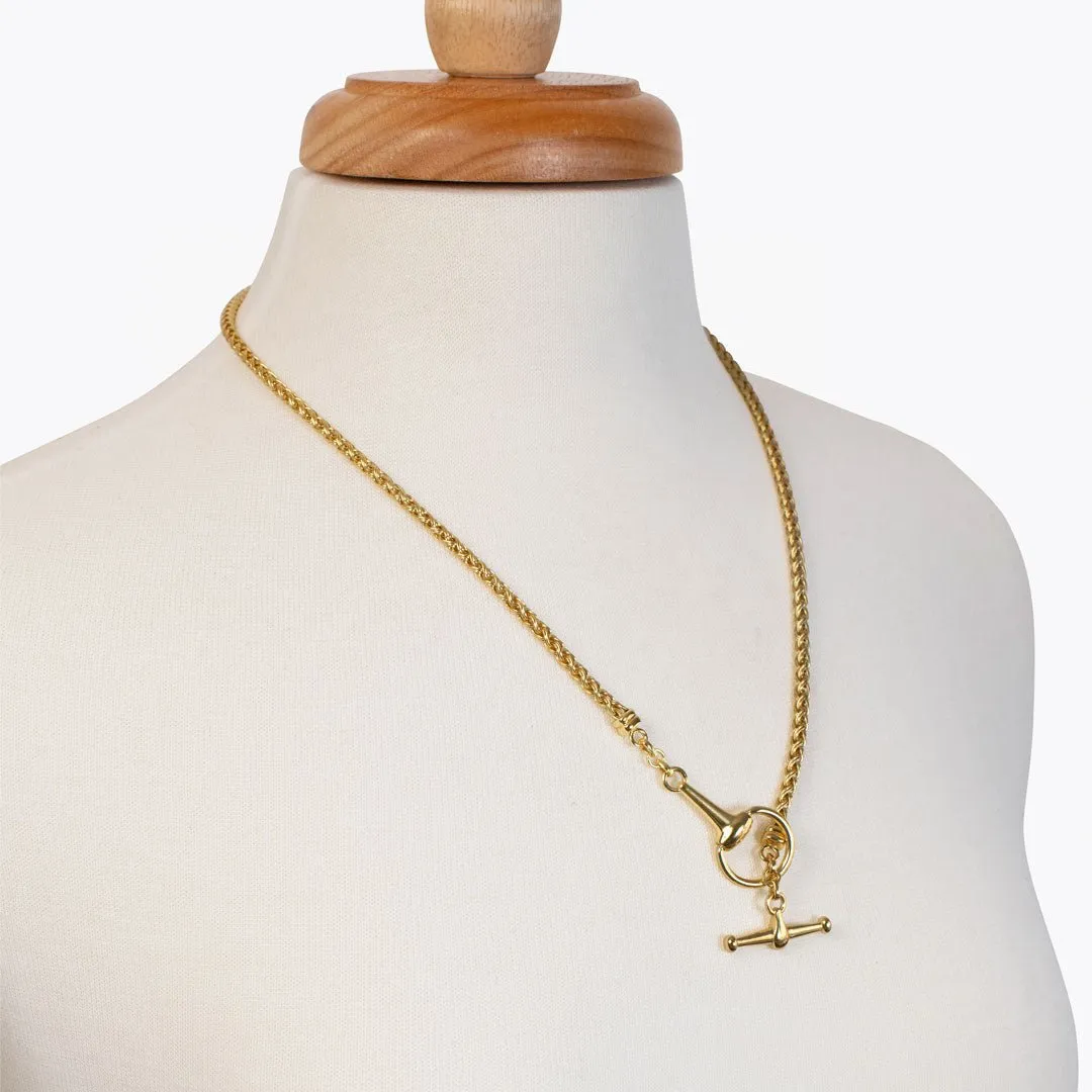 Odeza - 14K Gold on Brass Horse Bit Toggle Necklace