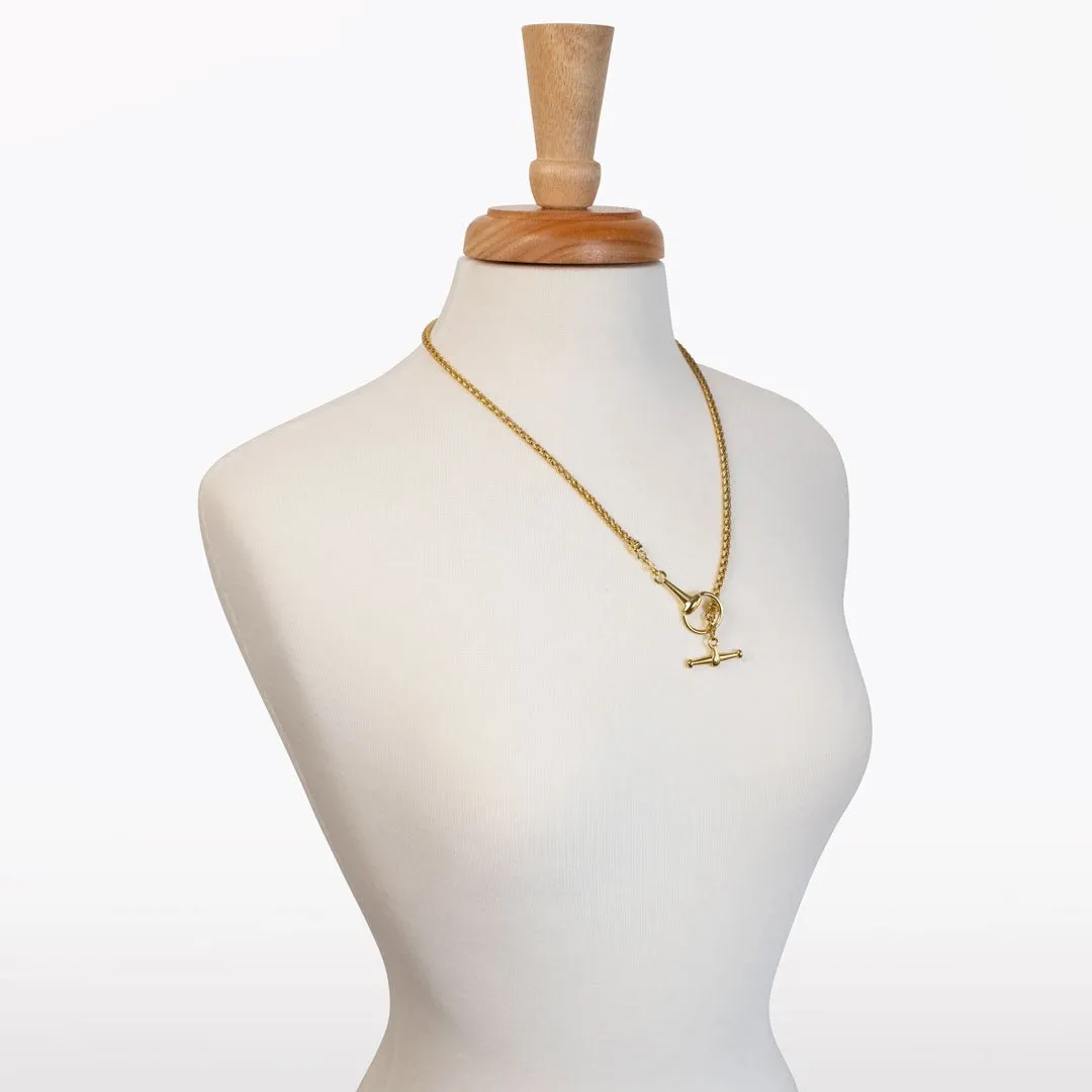 Odeza - 14K Gold on Brass Horse Bit Toggle Necklace