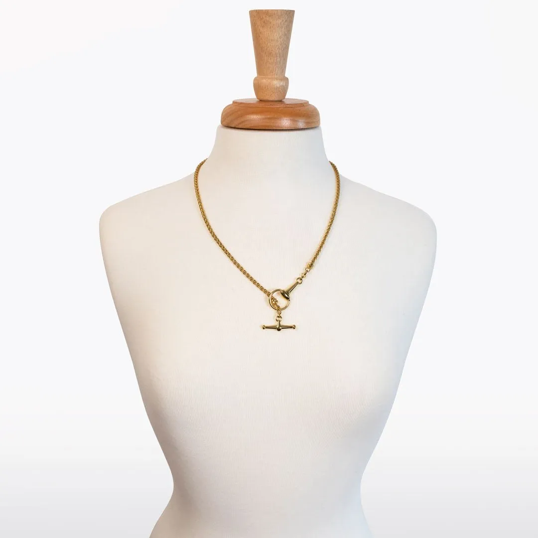Odeza - 14K Gold on Brass Horse Bit Toggle Necklace