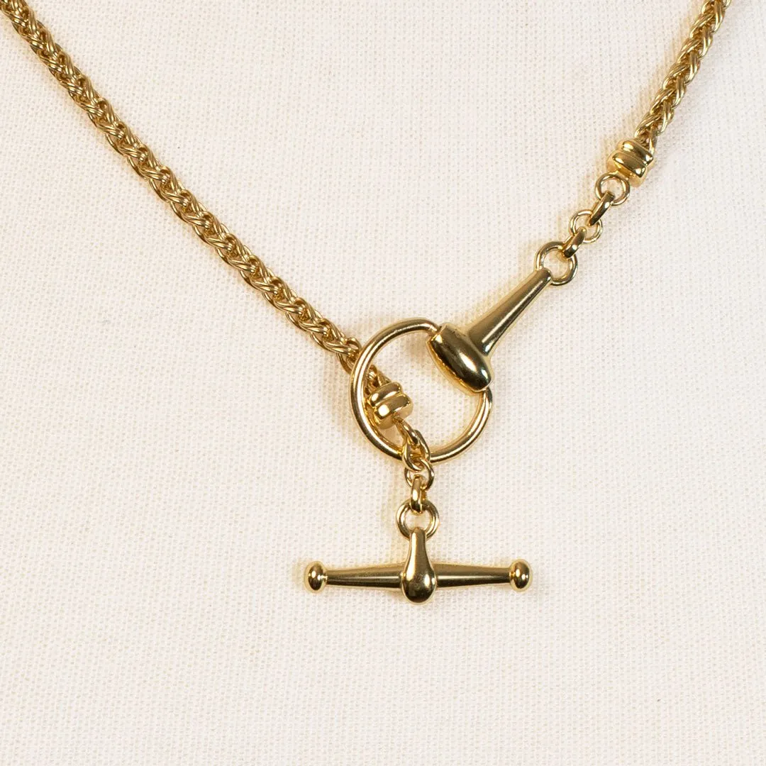 Odeza - 14K Gold on Brass Horse Bit Toggle Necklace