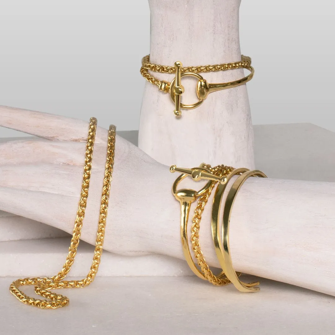 Odeza - 14K Gold on Brass Horse Bit Toggle Necklace