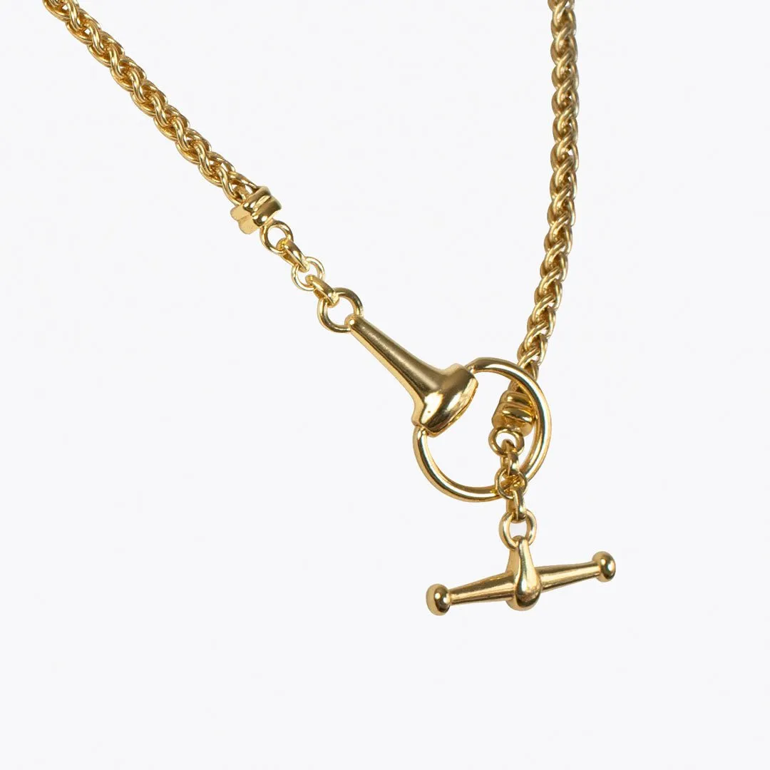 Odeza - 14K Gold on Brass Horse Bit Toggle Necklace
