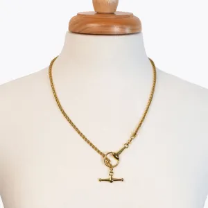 Odeza - 14K Gold on Brass Horse Bit Toggle Necklace