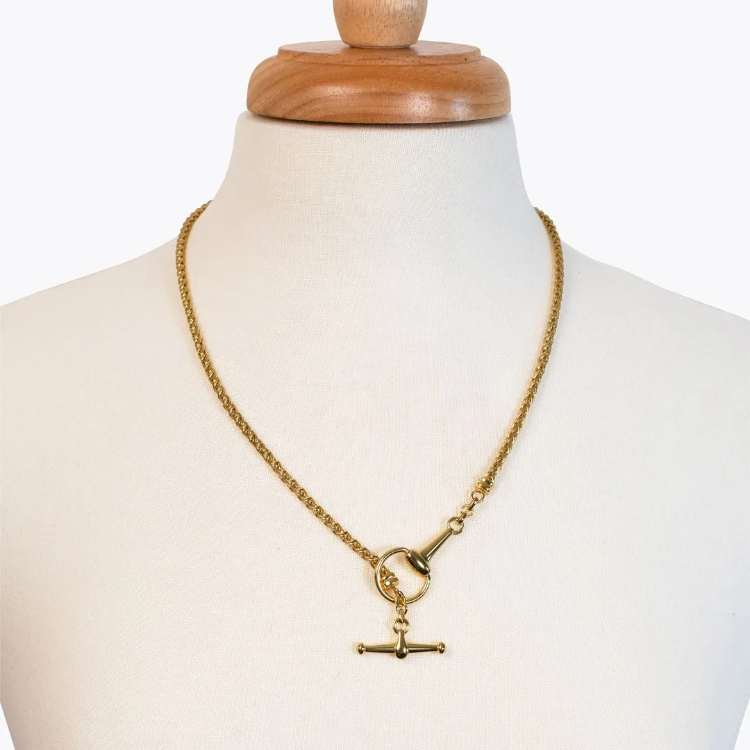 Odeza - 14K Gold on Brass Horse Bit Toggle Necklace