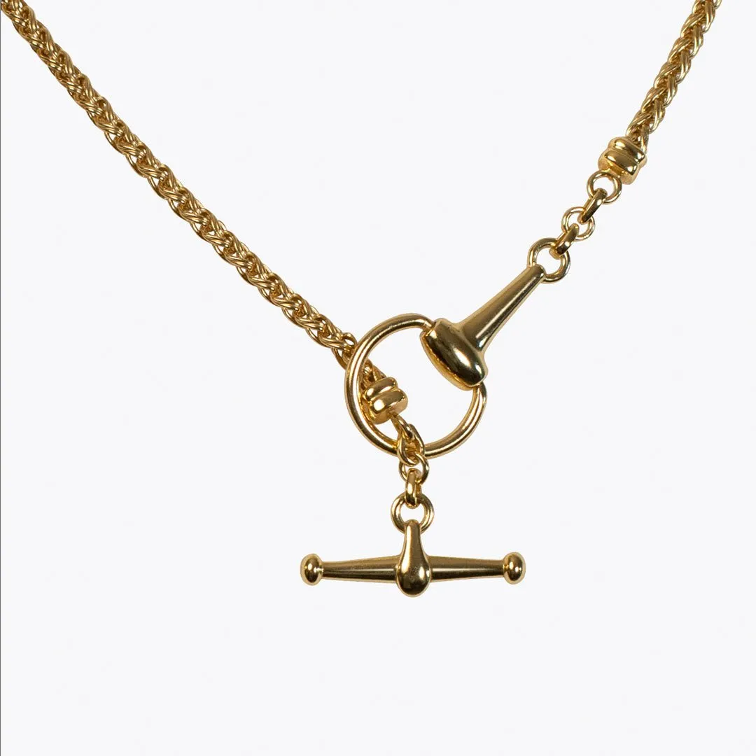 Odeza - 14K Gold on Brass Horse Bit Toggle Necklace