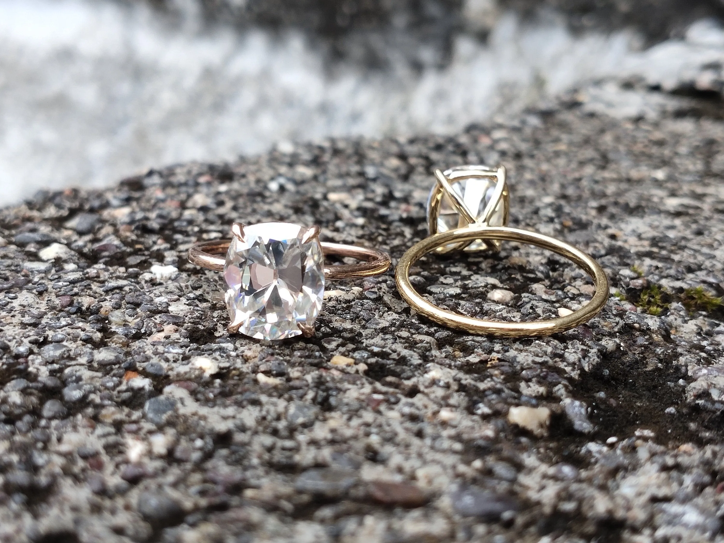 Old Mine Cushion Moissanite Engagement Ring 14K Solid Gold Ring 3.50CT Promise ring Wedding Ring annivarsary Gift