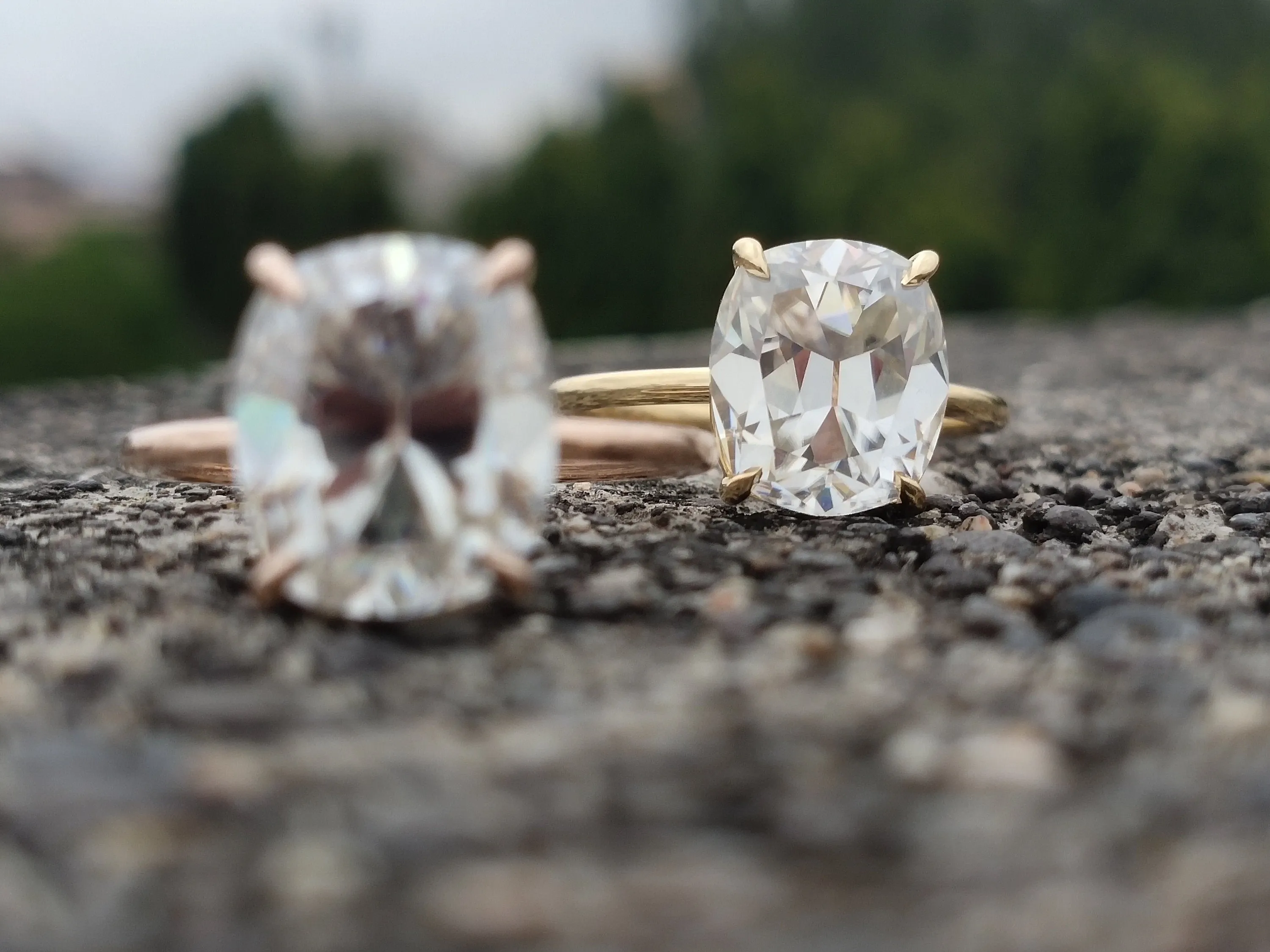 Old Mine Cushion Moissanite Engagement Ring 14K Solid Gold Ring 3.50CT Promise ring Wedding Ring annivarsary Gift