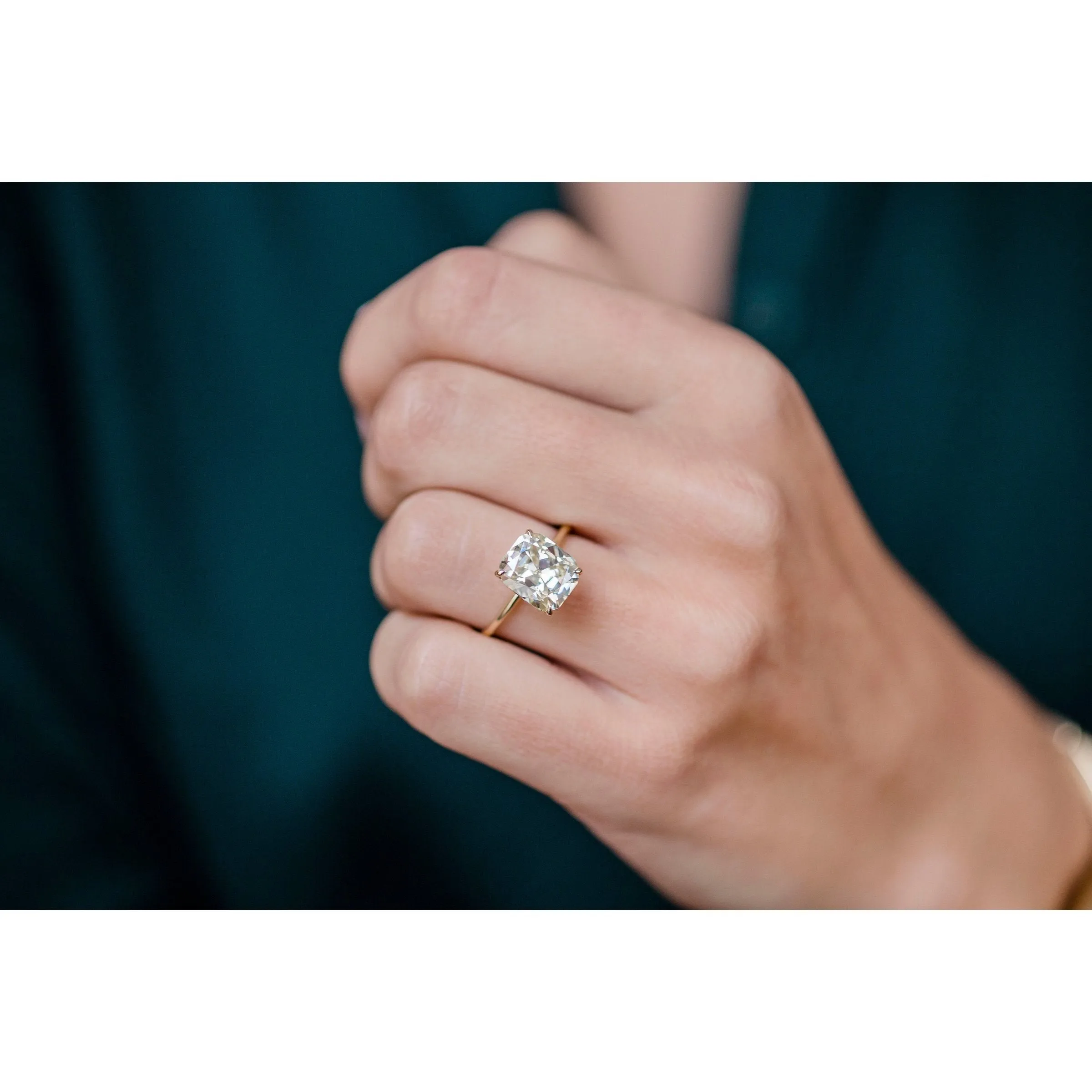 Old Mine Cushion Moissanite Engagement Ring 14K Solid Gold Ring 3.50CT Promise ring Wedding Ring annivarsary Gift
