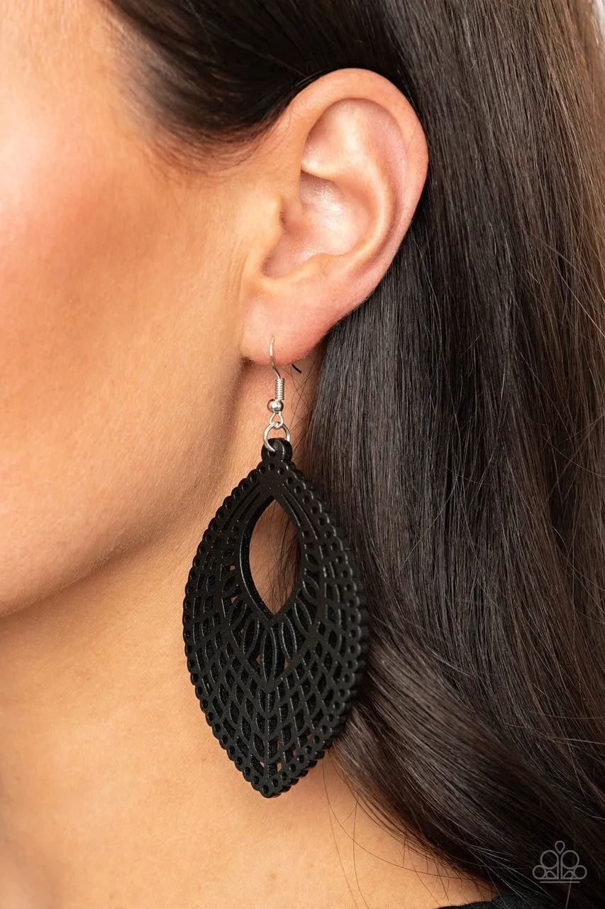 One Beach at a Time Black Paparazzi Earrings