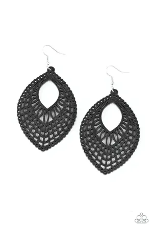 One Beach at a Time Black Paparazzi Earrings