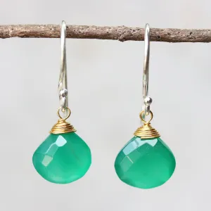 onyx earrings, green earrings, drop earrings, dangle earrings, silver earrings, gemstone earrings, birthstone earrings, boho earrings