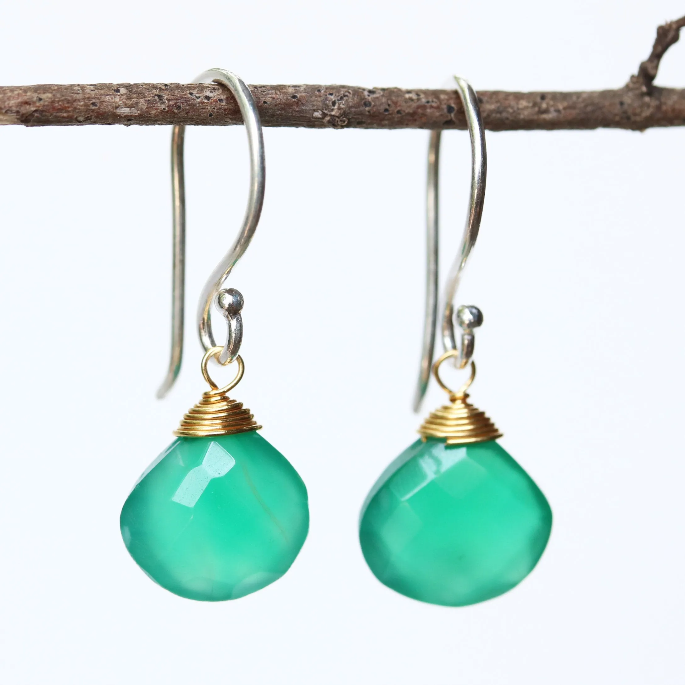 onyx earrings, green earrings, drop earrings, dangle earrings, silver earrings, gemstone earrings, birthstone earrings, boho earrings