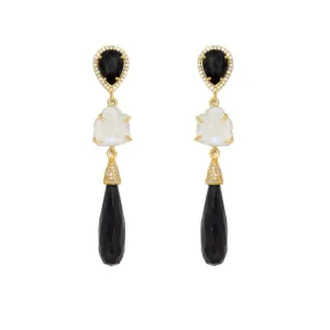 Onyx Elongated Teardrop Earrings