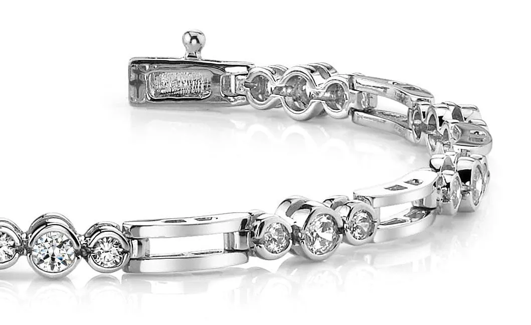 Open Link Diamond Trio Lab-Grown Diamond Bracelet with 2.00 ct.(finished) 2.6mm, 3.3mm