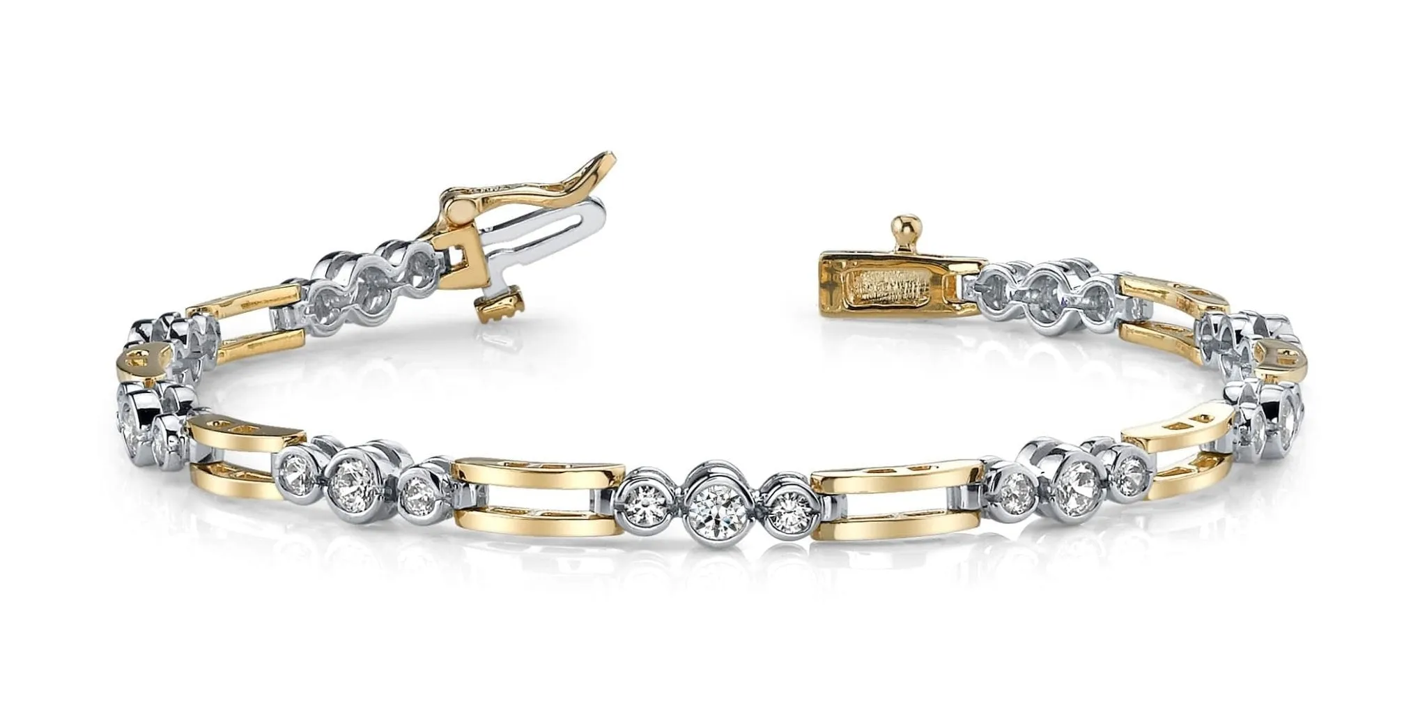 Open Link Diamond Trio Lab-Grown Diamond Bracelet with 2.00 ct.(finished) 2.6mm, 3.3mm