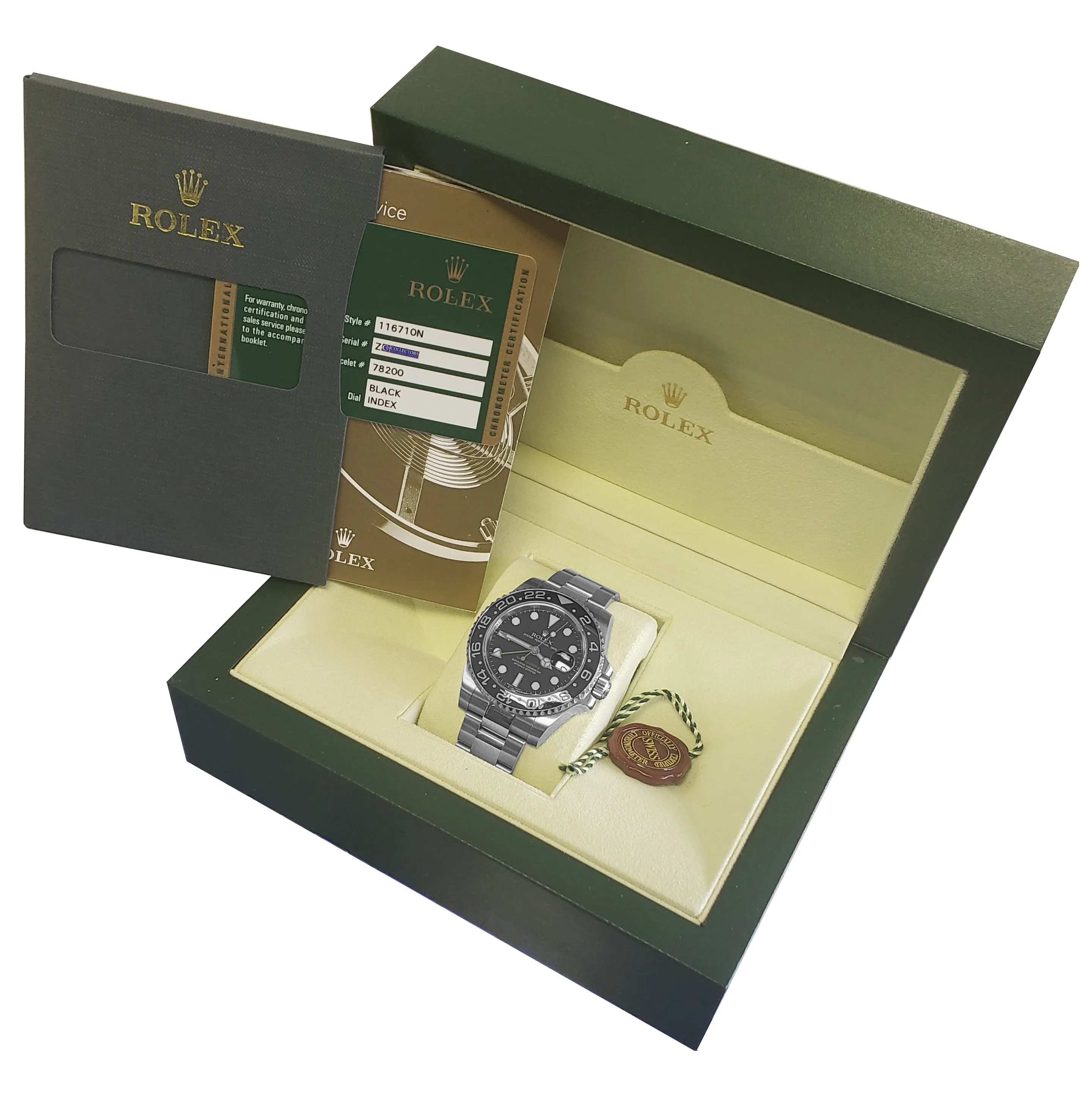 OPEN PAPERS Rolex GMT-Master II Stainless Black 40mm Ceramic 116710 LN Watch