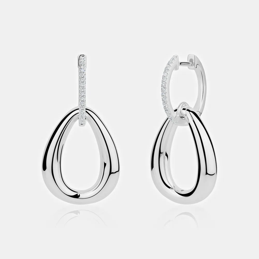 Open Teardrop Link Earrings