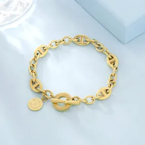 OT Toggle Clasp Stainless Steel Curb Link  Bracelet