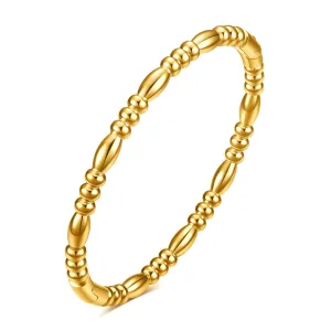 Oval Cable Link Bangle – 18K Gold