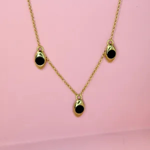 Oval Inlay Charm Necklace