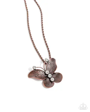 Paparazzi Flight Test - Copper Butterfly Necklace