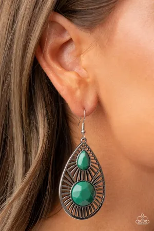Paparazzi Prima Donna Diva - Green Earrings