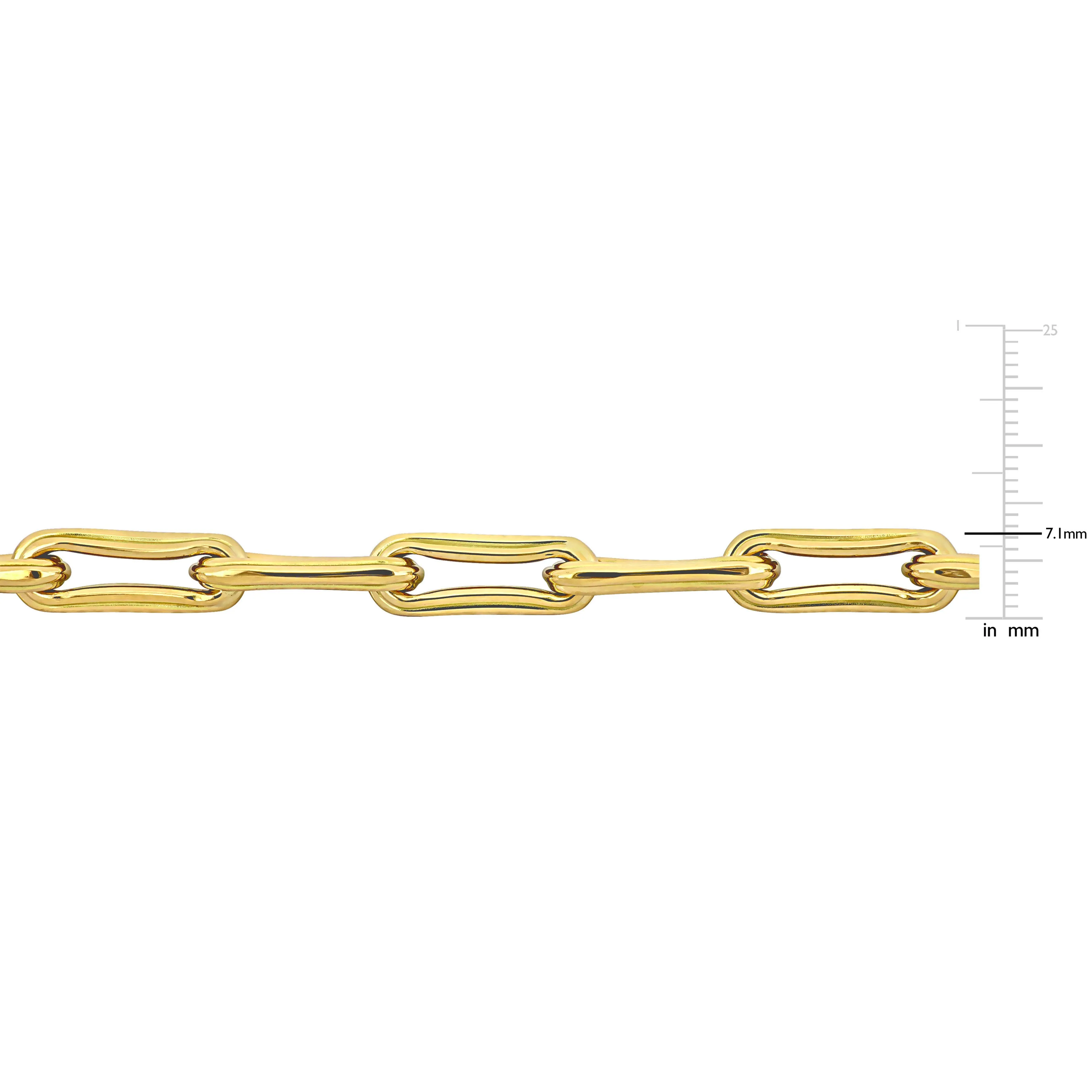 Paper Clip Link Bracelet In 14K Yellow Gold - 7.5 IN.