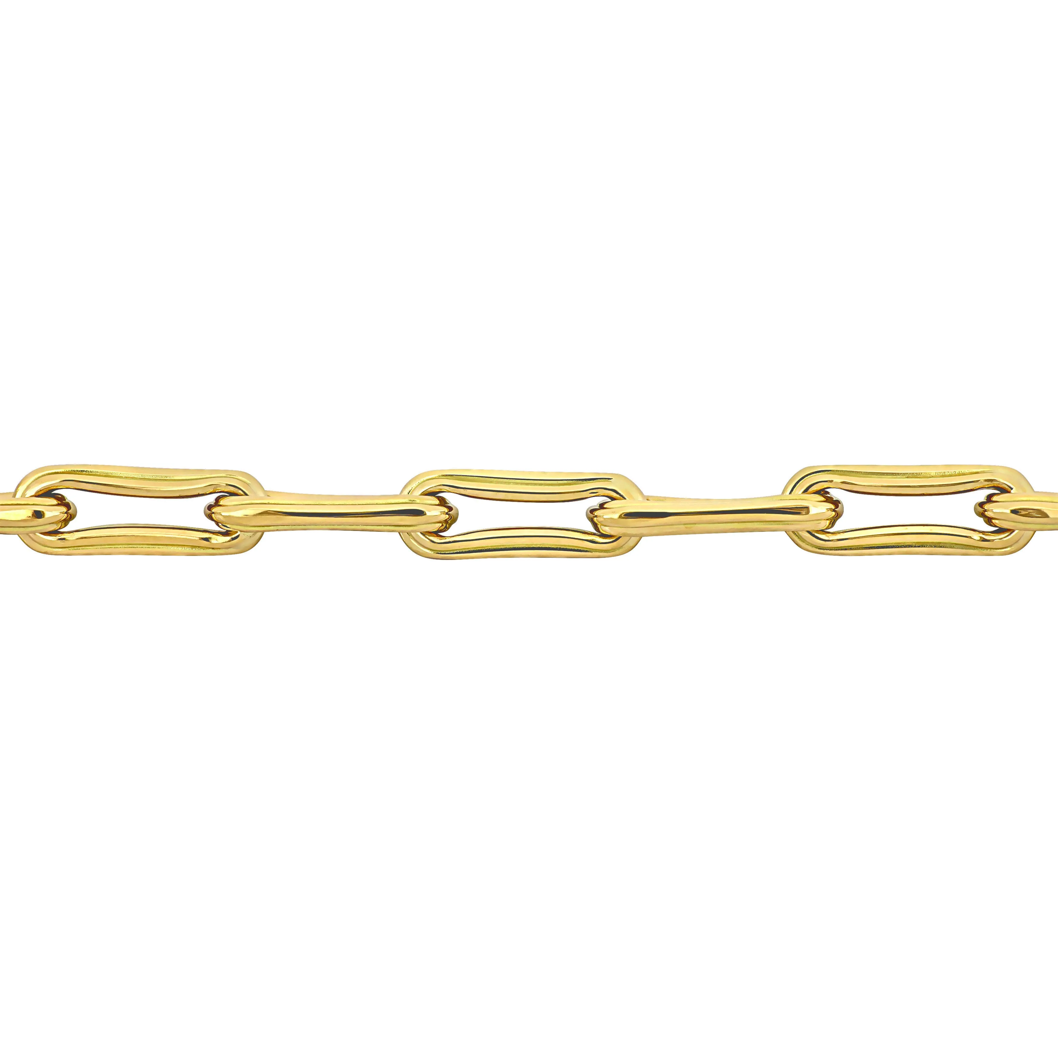 Paper Clip Link Bracelet In 14K Yellow Gold - 7.5 IN.