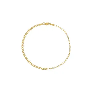 Paperclip X Cuban Chain Bracelet 14K