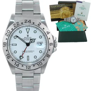 PAPERS 1999 Rolex Explorer 2 16570 Steel White Polar SWISS ONLY 40mm Watch Box