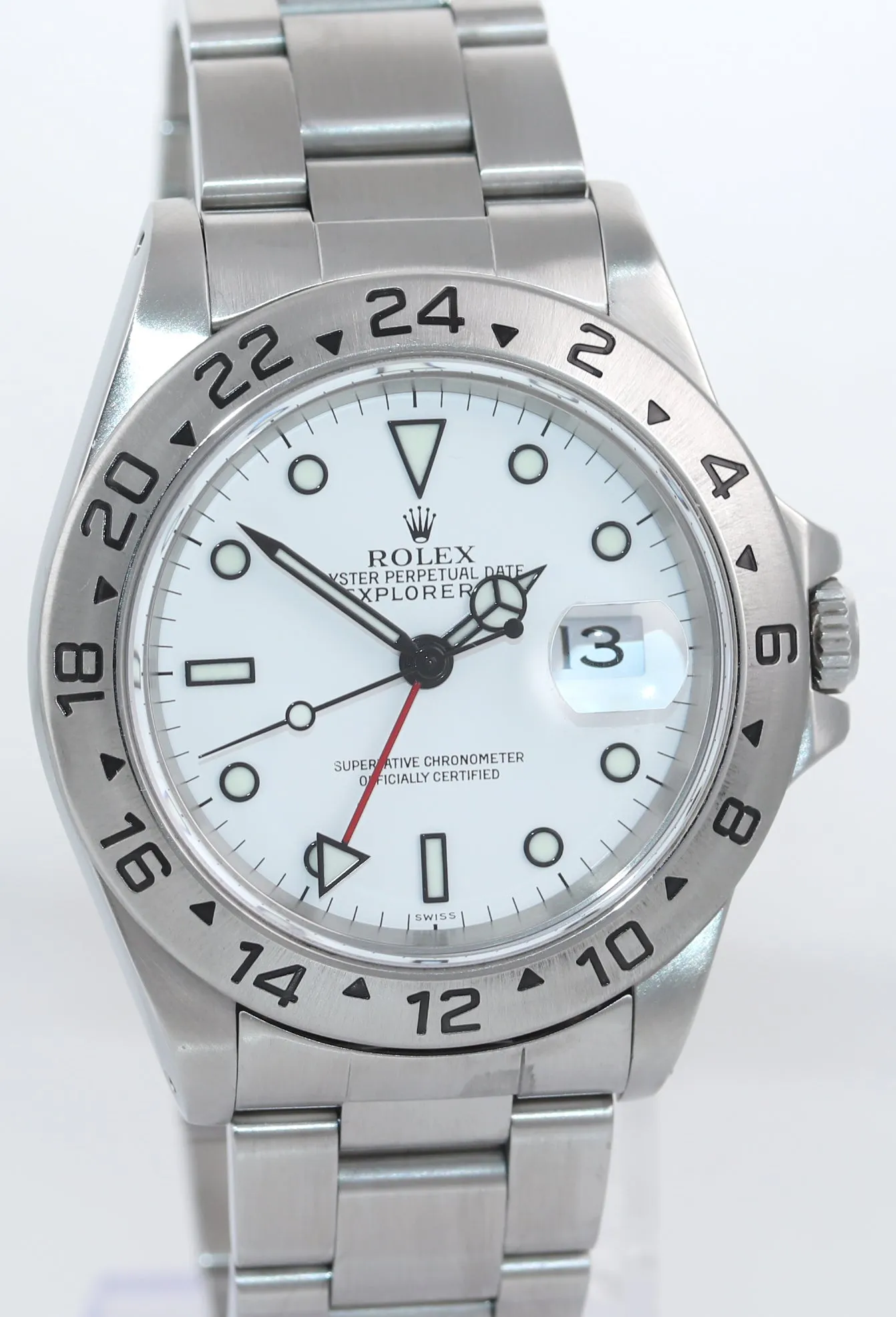 PAPERS 1999 Rolex Explorer 2 16570 Steel White Polar SWISS ONLY 40mm Watch Box