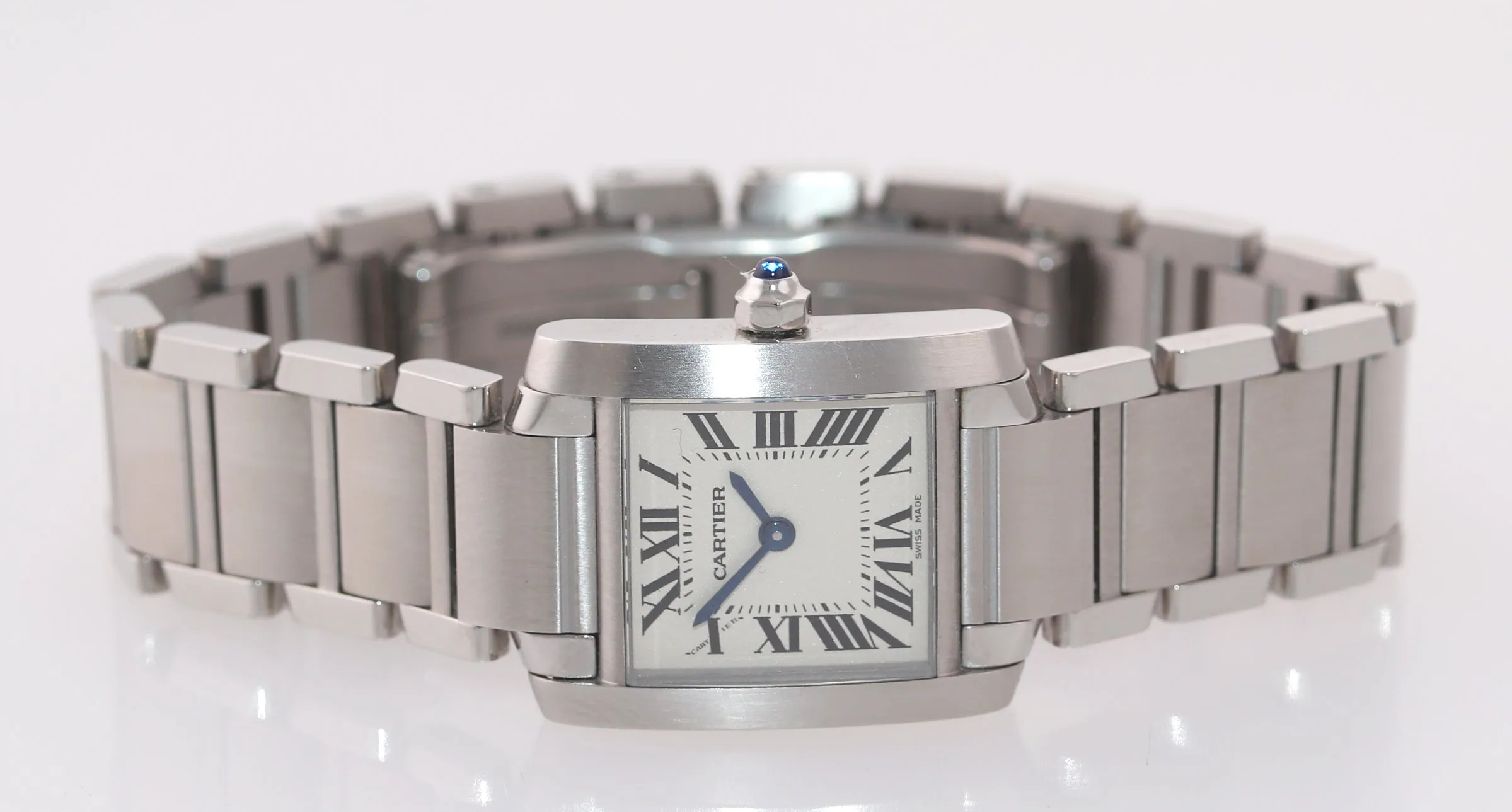 PAPERS Ladies Cartier Tank Française Steel Roman Quartz 3217 W51008Q3 Watch Box
