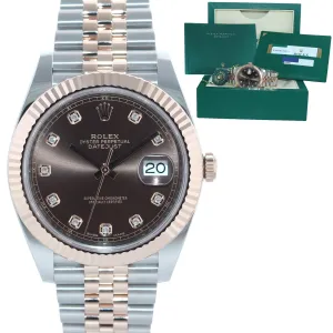 PAPERS Rolex DateJust 41 126331 Chocolate Diamond Gold Two-Tone Jubilee Watch