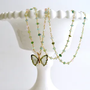 Pastel Tourmaline Soft Green Tourmaline Butterfly Necklace - Le Papillon XII Necklace