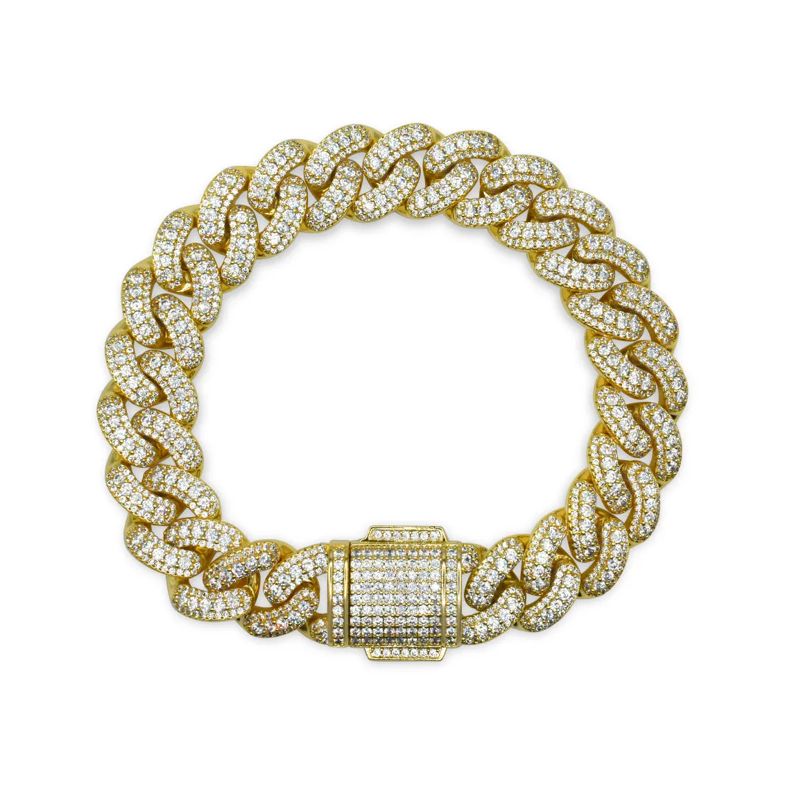 Pavé Cuban Link Bracelet - 15 mm