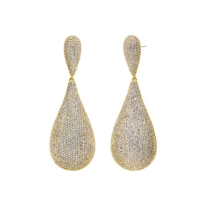 Pave Graduated Dangling Teardrop Stud Earring