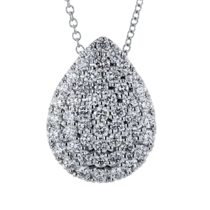 Pear Pendant in 18k Gold with Diamonds