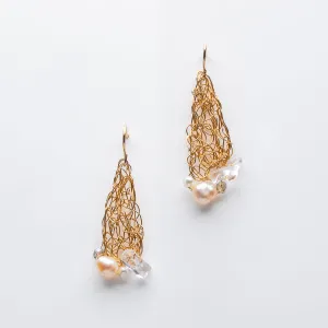 Pearl and Quartz Edged Teardrops