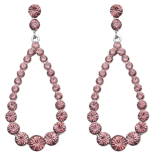 Pink Teardrop Gemstone Earrings